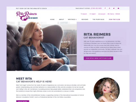 Cat Behaviorist Web Design in Savannah, GA - Rita Reimers, The Cat Analyst (Thumbnail)