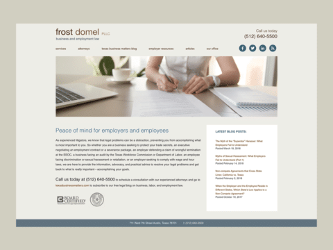 Law Firm Web Design – Frost Domel (Thumbnail Design)