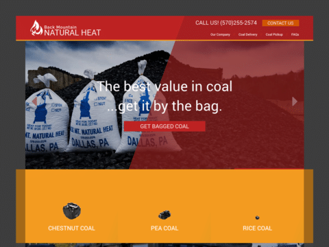 Service Company Web Design – Back Mountain Natural Heat (Thumbnail Design)