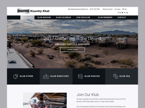 Lifestyle Web Design – Newmar Kountry Klub (Thumbnail Design)